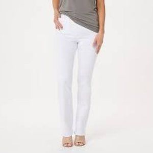 NEW Laurie Felt Silky White Denim High-Waisted Baby Bell Jeans White Large